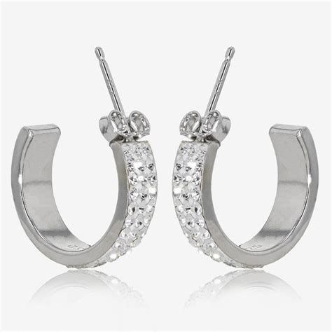 Sterling Silver Crystal Band Earrings Warren James