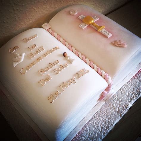 First Holy Communion Book Cake For A Girl By Coralicious Cakes Holy