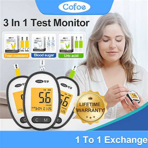 Cofoe 3 In 1 Blood Sugar Uric Acid Total Cholesterol Multifunctional