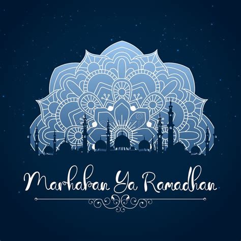 Marhaban Ya Ramadhan Ramadan Kareem Greeting With Mosque And Floral