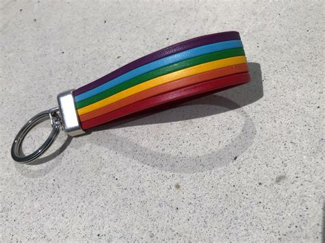 Lgbt Gay Pride Community Leather Keychain Gay Keychain Etsy