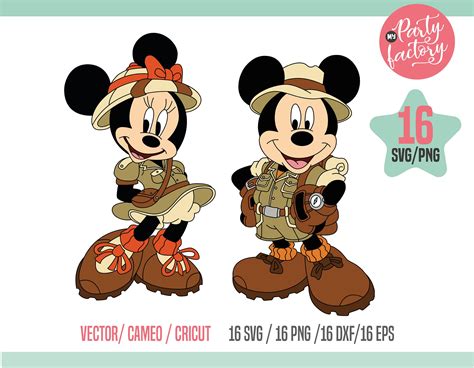 Mickey Safari Mouse SVG, EPS, PNG, Mouse and Friends Safari Standing Characters, Themed ...