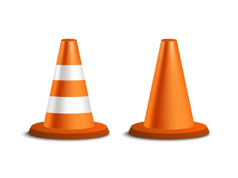 Traffic road cone isolated on white background, vector illustration ...