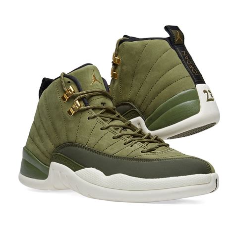 Air Jordan 12 Retro Olive Canvas, Black & Sail | END. (US)