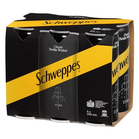 Super Liquor Schweppes Classic Soda Water Cans 6x250ml