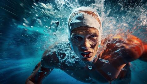 Premium AI Image | olympic swimming editorial dynamic photography