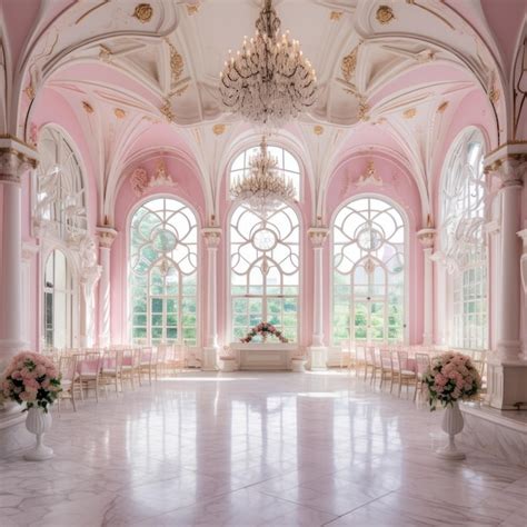 Premium Photo Inside The Pink Princess Castle A Grand Ballroom Awaits