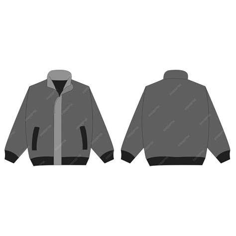 Premium Vector | Blank vector mockup jacket in front and back view ...