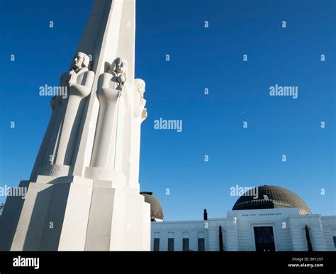 Astronomers Monument At Griffith Observatory Stock Photo Alamy