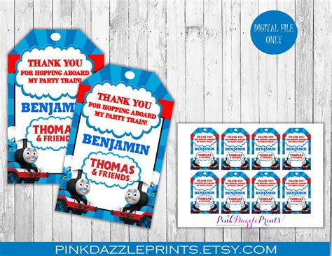 Thomas The Train T Tags Thomas The Train Thank You Tags Etsy España