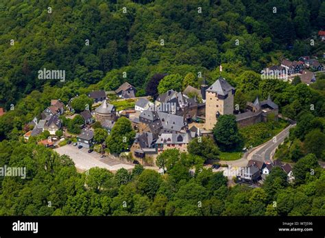 Aerial view, castle castle, castle complex, Solingen, Bergisches Land ...