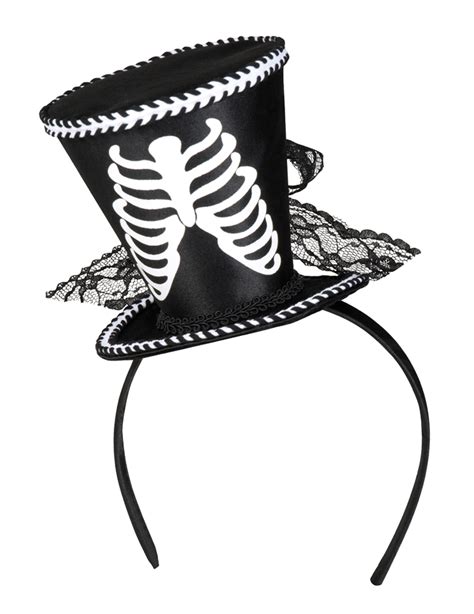 Mini Chapeau Haut De Forme Squelette Femme Halloween Achat De Chapeaux