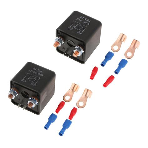 2 Pieces Car Motor DIY 24V 48V 200A Heavy Duty Split Charge ON OFF Relay