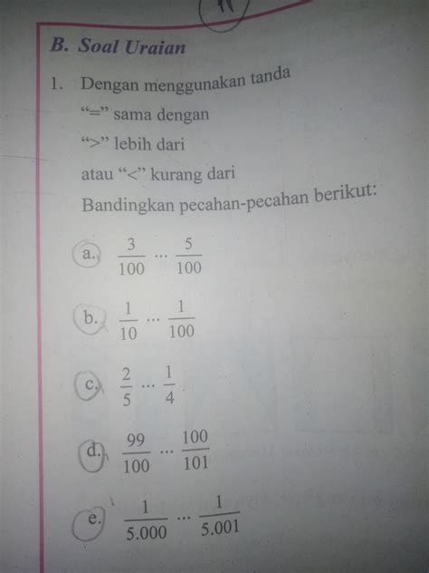 Contoh Soal Pecahan Lebih Besar Lebih Kecil Cara Mengubah Pecahan