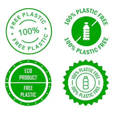 Premium Vector Plastic Free Green Vector Labels For Packaging On Bottle Eco Friendly Package