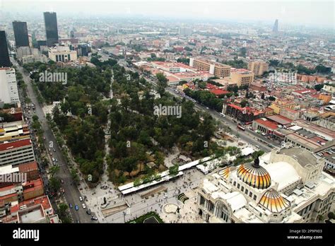 Aerial view over Alameda Central Park in Mexico city Stock Photo - Alamy