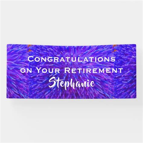 Retirement Congratulations Purple Floral Closeup Banner | Zazzle.com