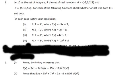 Solved 1 Let Z Be The Set Of Integers R The Set Of Real