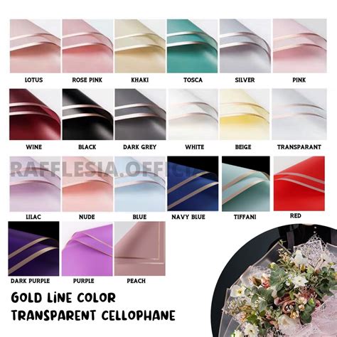 Jual Lembar Flower Wrapping Paper Varian List Gold Line Emas Kertas