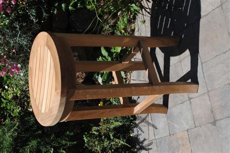 Round Bar Height Teak Stool - Paradise Teak