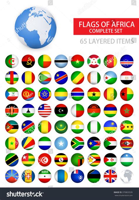 Round Glossy Flags Of Africa Complete Set Flag Royalty Free Stock