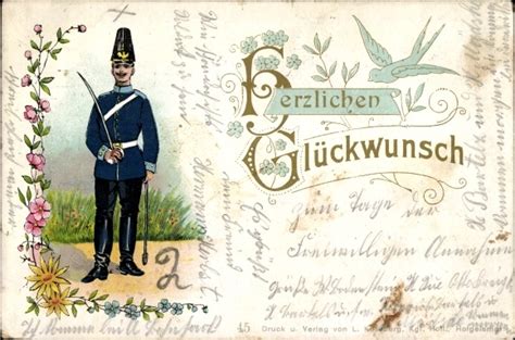 Ansichtskarte Postkarte Deutscher Soldat In Uniform Ausr Stung