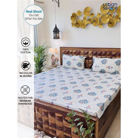 Urban Space Divine Tc Cotton Bedsheets For Double Bed Tradition