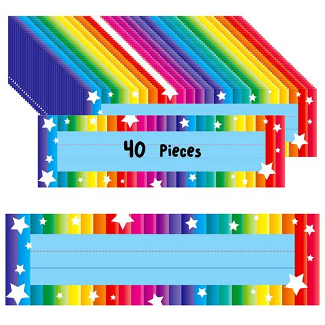 40pcs Desk Nameplates Desk Name Tags With Double Sided Pet