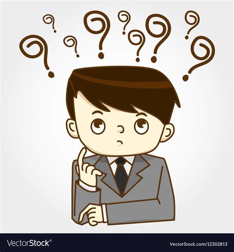 Man With Question Marks Royalty Free Vector Image