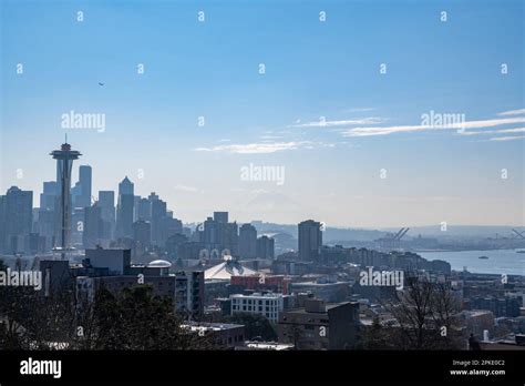 The Seattle Skyline As Viewed From Kerry Park Visible Are The Space