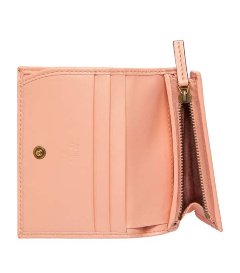 Gucci Pink Leather Gg Marmont Wallet Harrods Uk