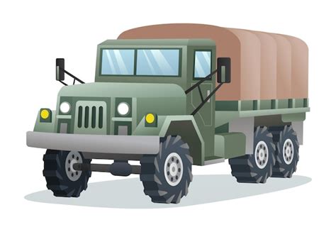 Illustration Vectorielle De Camion Militaire Isol E Sur Fond Blanc