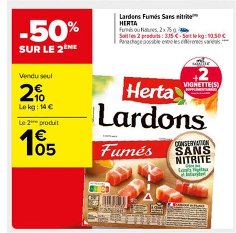 Promo Lardons Fum S Sans Nitrite Chez Carrefour Market