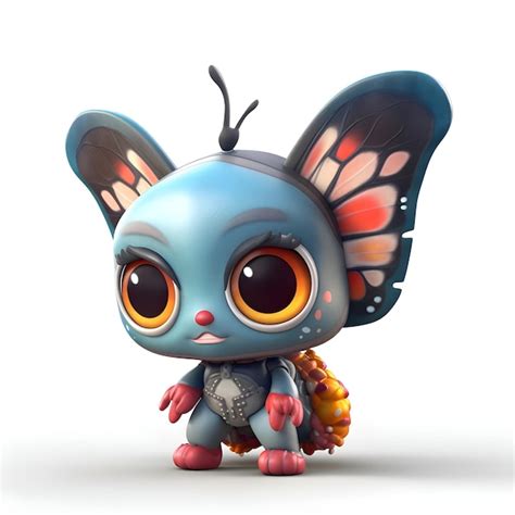 premium ai image cartoon character  butterfly wings  wings
