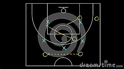 Basketball Offense Game Plan Diagram Drawing 2D Animation Stock Video ...