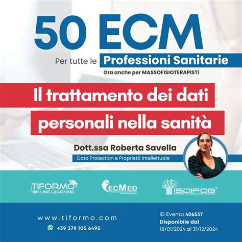 Il trattamento dei dati personali nella sanità 50 ECM