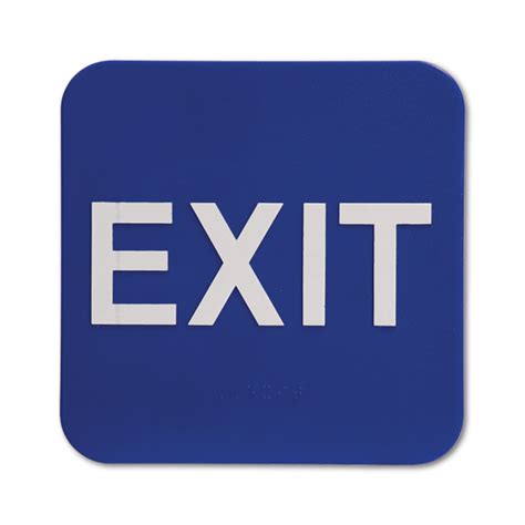 6" x 6" Blue Exit ADA Braille Sign - CustomSigns.com