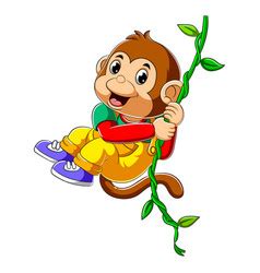 Cute Monkey Holding Paint Brush Royalty Free Vector Image