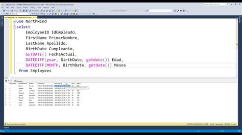 Uso De La Funcion Datediff En Sql Server Youtube