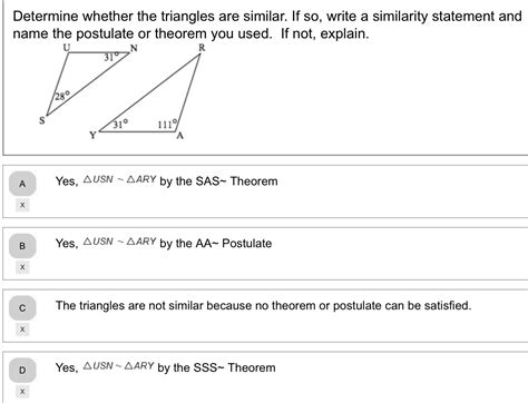 Solved Determine Whether The Triangles Are Similar If So Write A