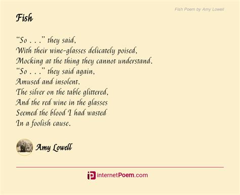 Fish Poem by Amy Lowell