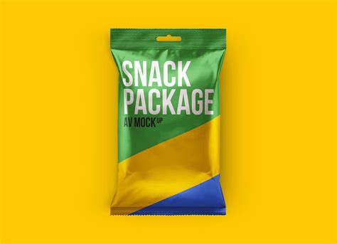 Snack Aluminum Pouch Packaging Mockup Psfiles