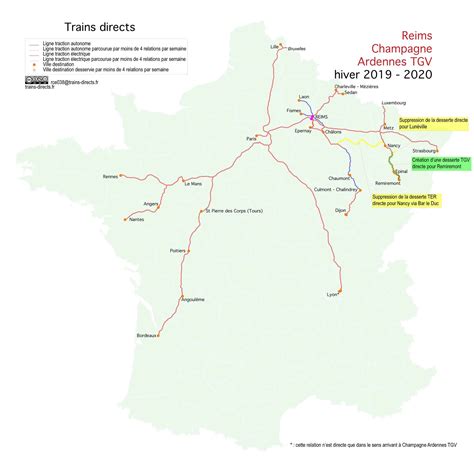 Carte Des Trains Directs Au D Part De Reims En