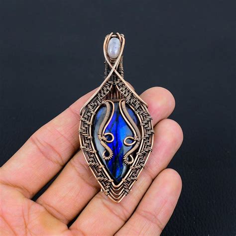 Koop Blue Flash Labradorite Moonstone Gemstone Pure Copper Wire