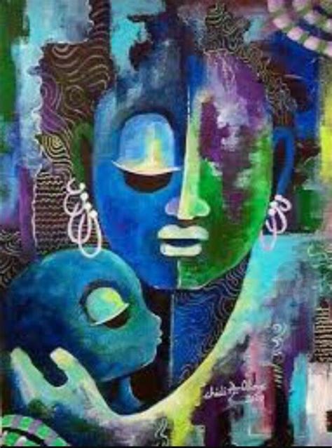 Mother & child Painting by OkeArts African Exhibitions