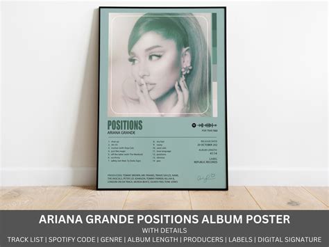 Ariana Grande Positions 2020 Album Poster Digital Print, Ariana Grande ...