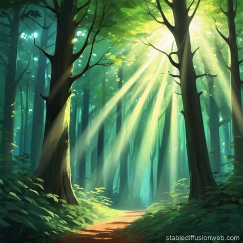 Ghibli Style Forest Digital Painting Stable Diffusion Online