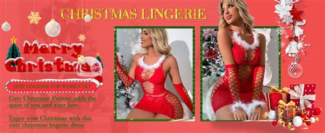 Banamic Christmas Lingerie For Women Sexy Santa Lingerie Set Babydoll