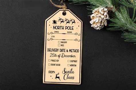 North Pole Delivery Tag Laser Cut Graphic By Creative Design