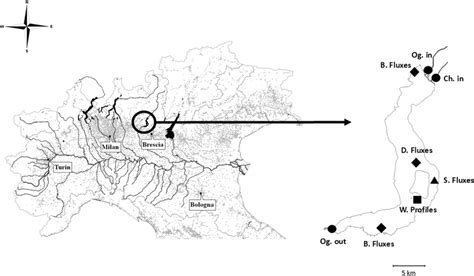 Main hydrographic network of the Po river basin (Northern Italy, left)... | Download Scientific ...